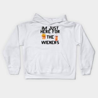 Im just here for the wieners  4th Of July Kids Hoodie